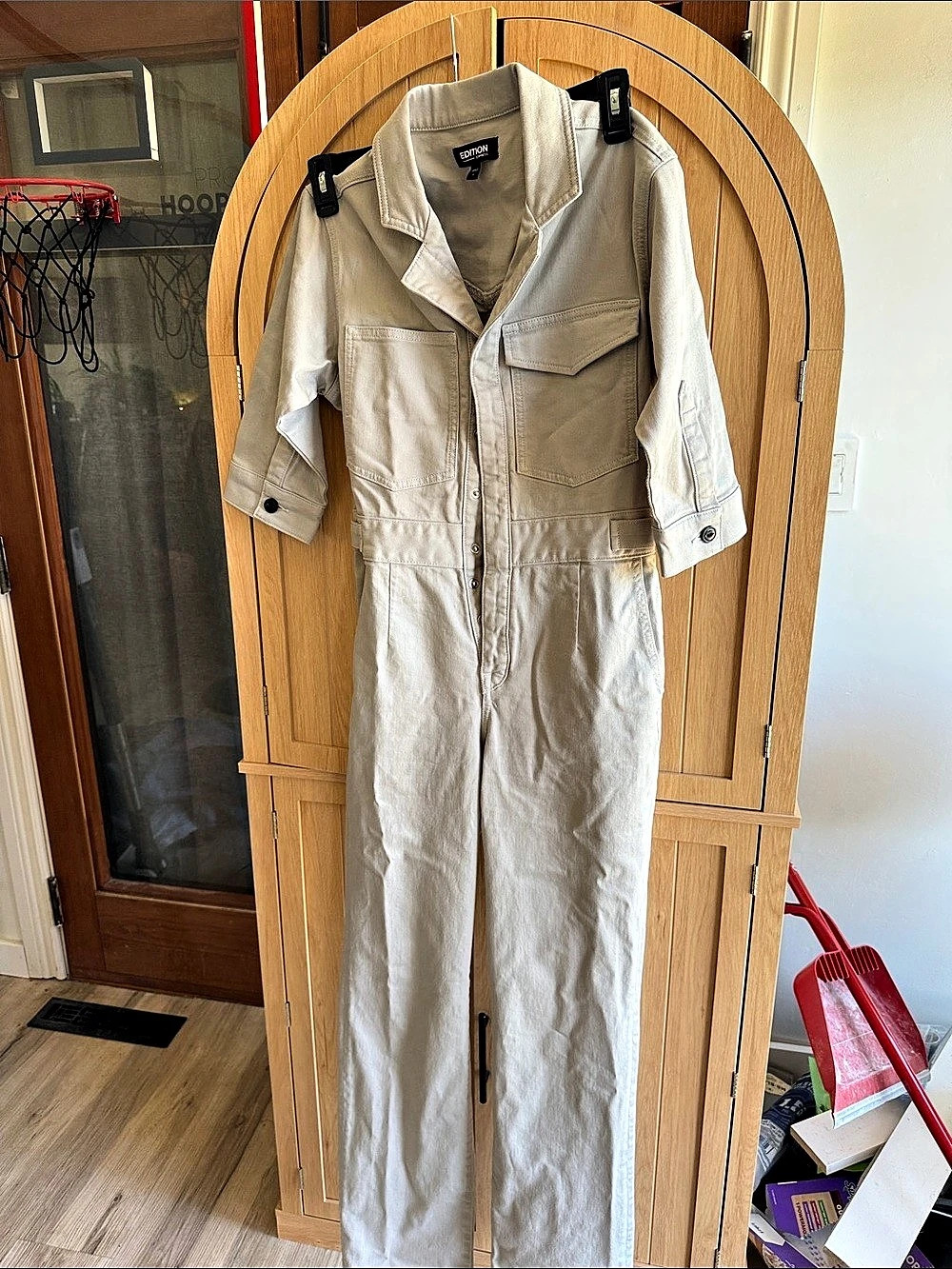 Edition Express Utility Jumpsuit in light grey denim Size 2 Like New